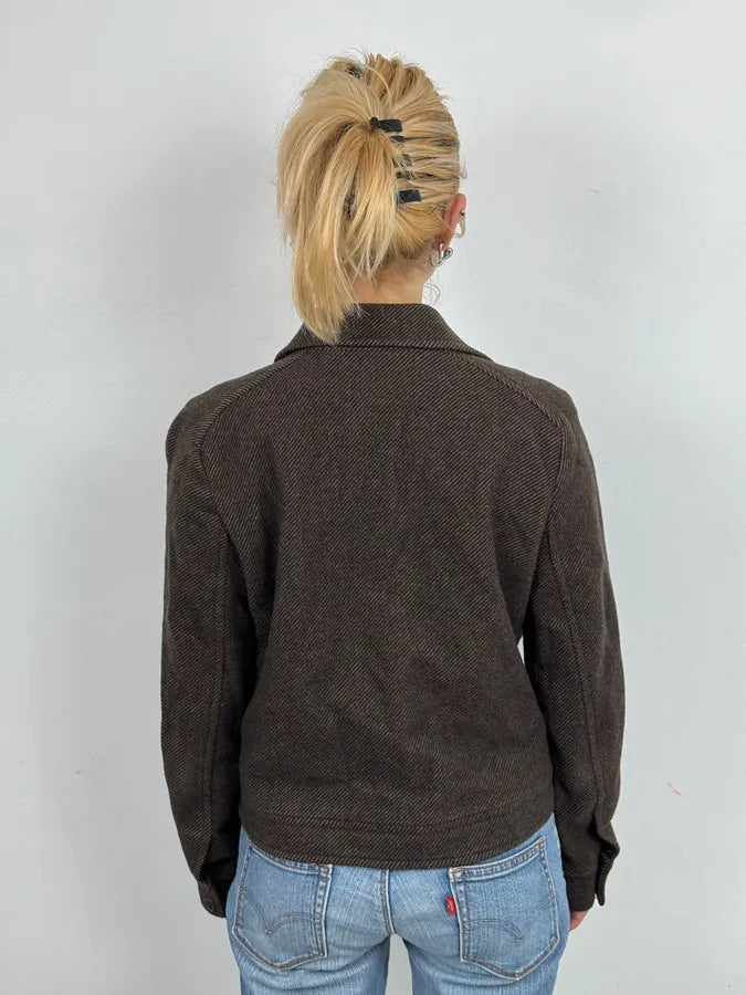 A.P.C. Brown Wool Light Buttoned Officer Jacket Lyapmty 2