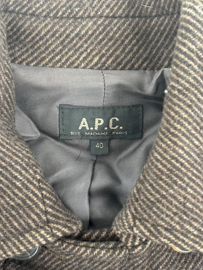 A.P.C. Brown Wool Light Buttoned Officer Jacket Lyapmty 8