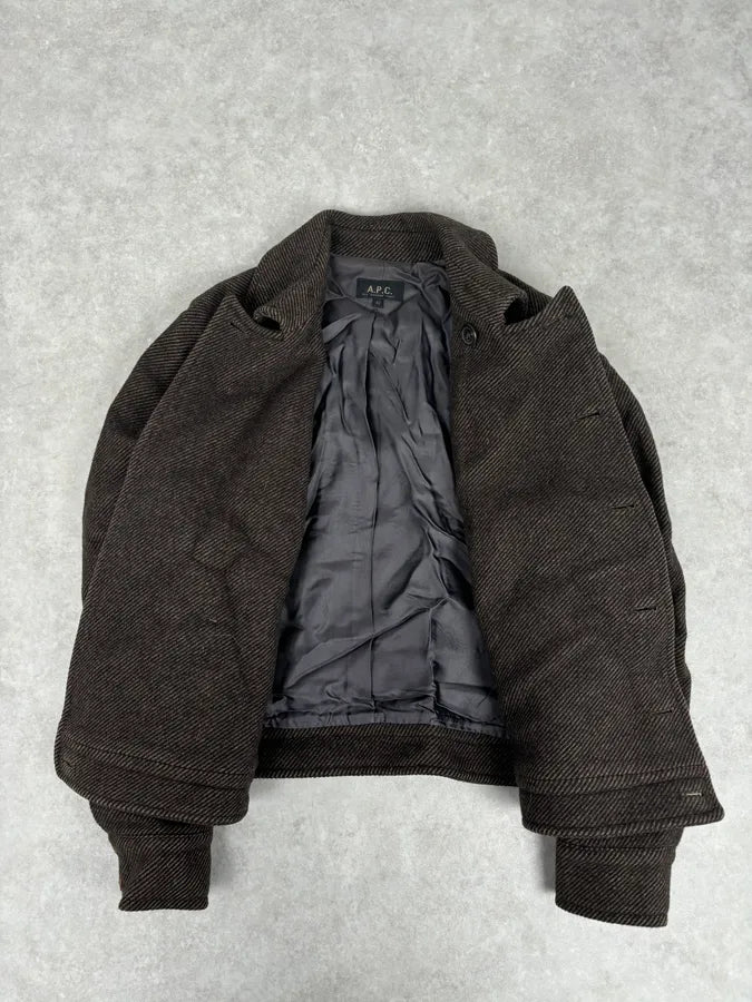 A.P.C. Brown Wool Light Buttoned Officer Jacket Lyapmty 6