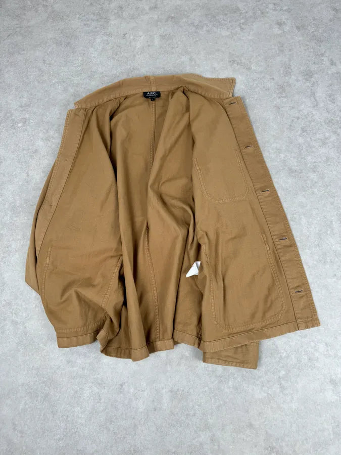 A.P.C. Camel Cotton Shirt Jacket Cargo Pockets aMVQAsQ 11