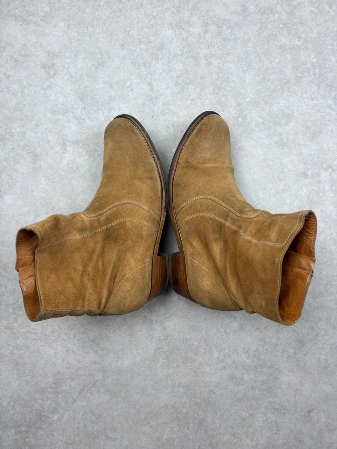 A.P.C. Camel Beige Suede Leather Zip Boots DDrSODo 5