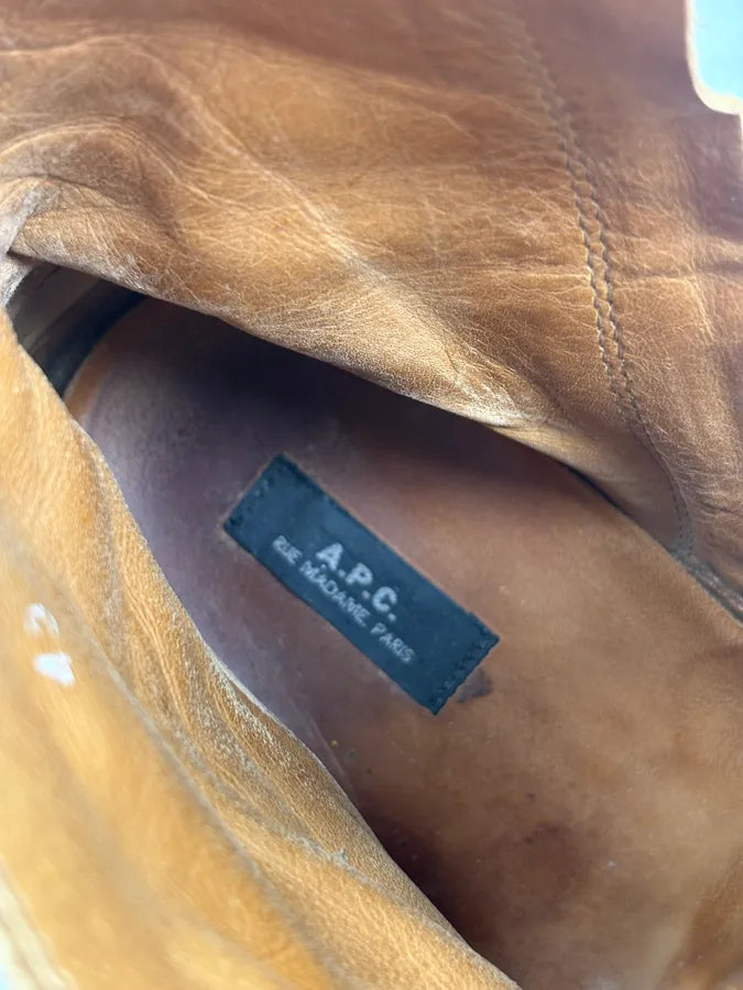 A.P.C. Camel Beige Suede Leather Zip Boots DDrSODo 8
