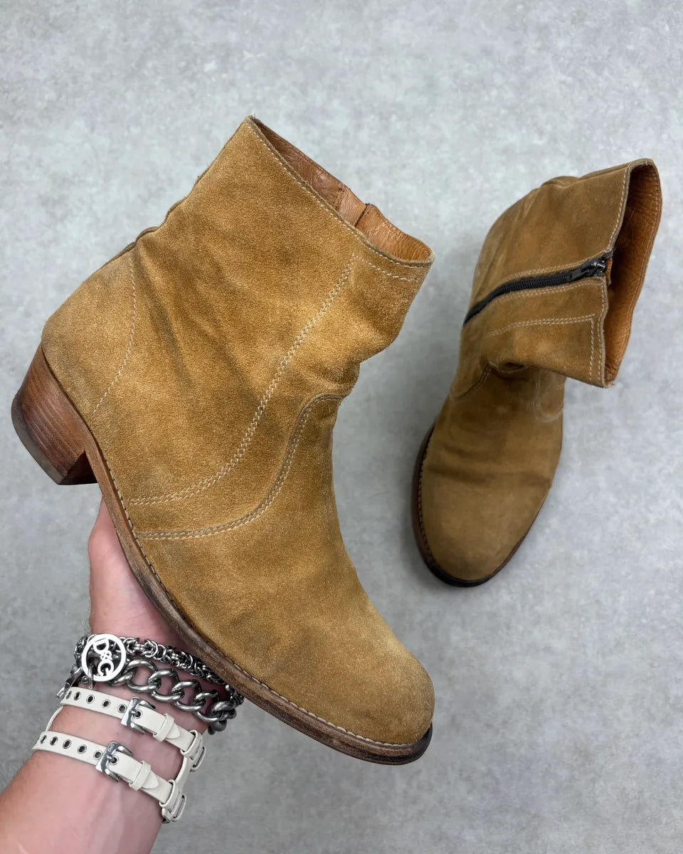 A.P.C. Camel Beige Suede Leather Zip Boots DDrSODo 0