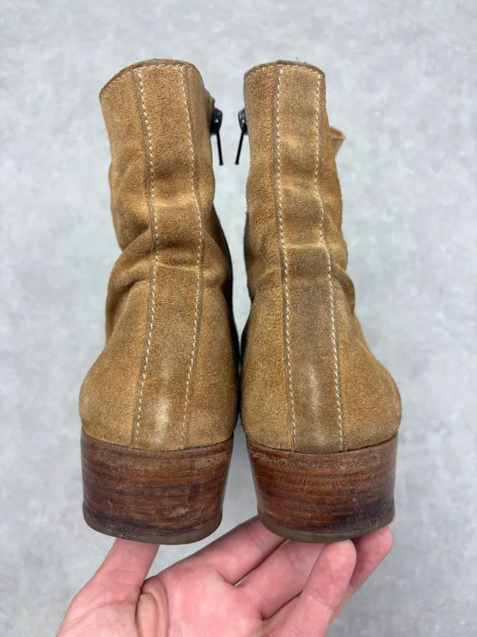 A.P.C. Camel Beige Suede Leather Zip Boots DDrSODo 6