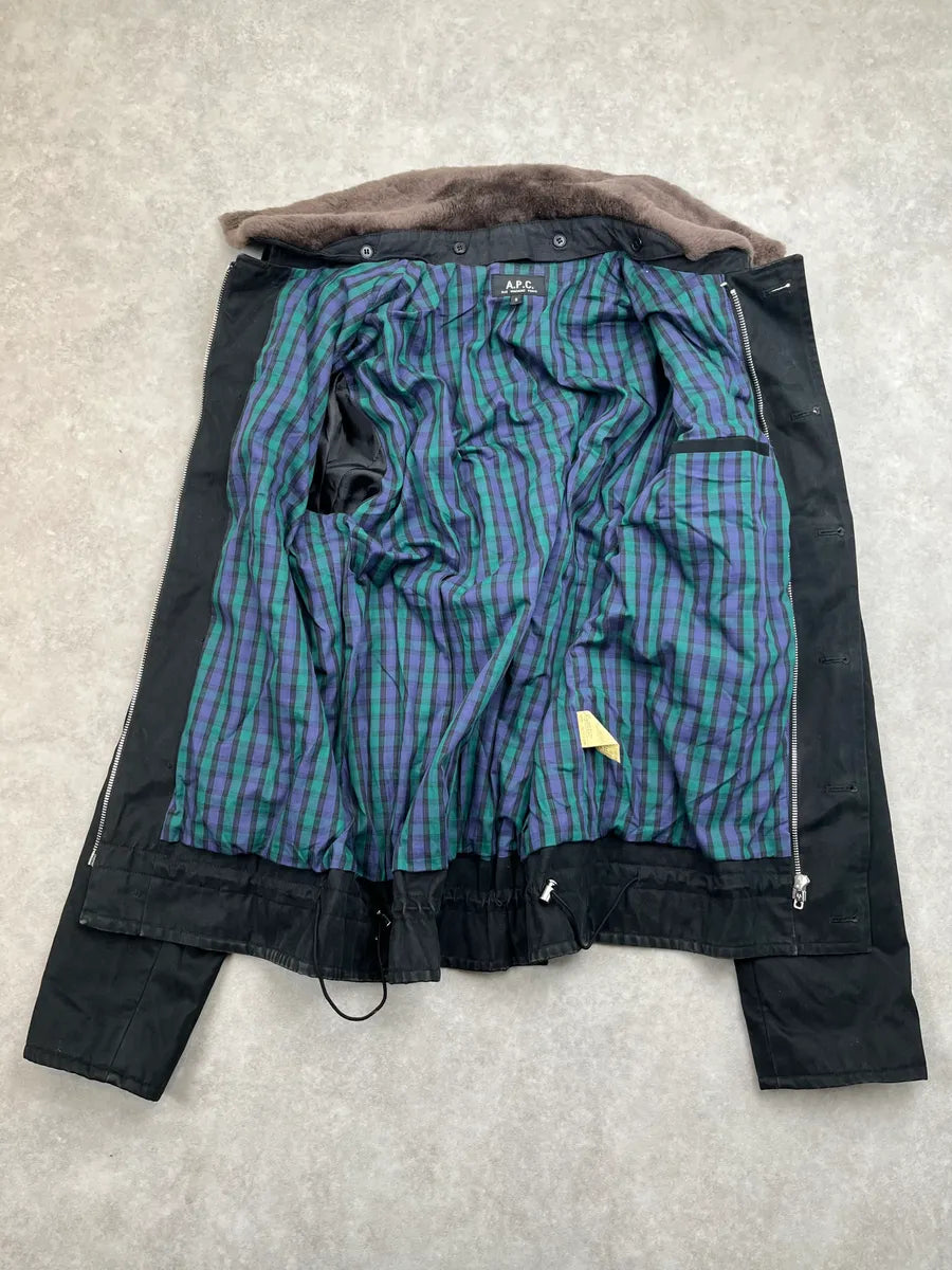 A.P.C. Brown Removable Fur Collar Light Jacket PmOLGXf 7