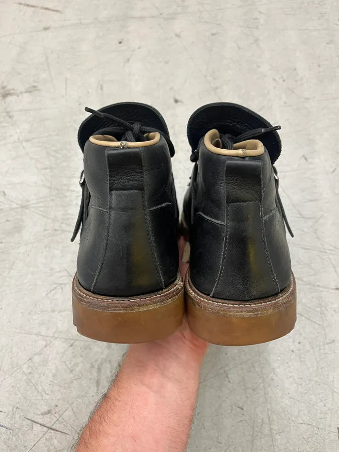 A.P.C. Hiking Lace-Up Black Leather Boots mEEryxD 5