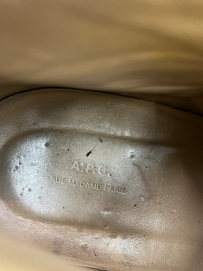 A.P.C. Hiking Lace-Up Black Leather Boots mEEryxD 7