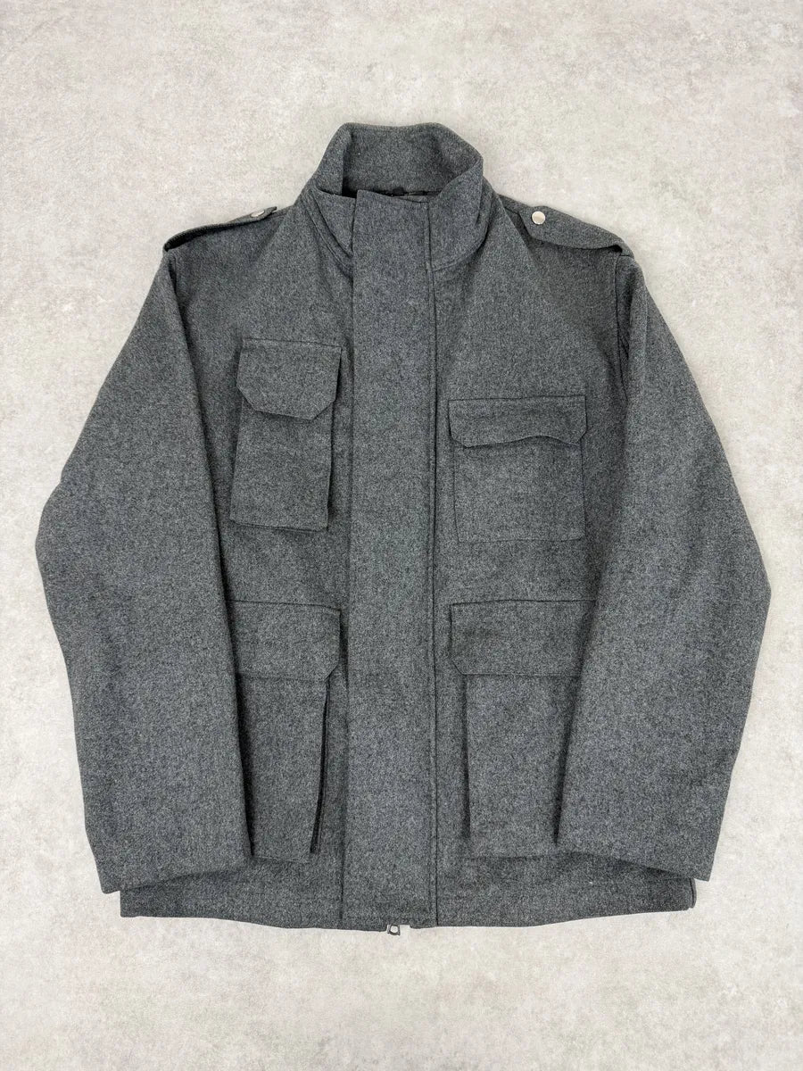 A.P.C. Imperial Grey Wool Parka Jacket uIWjpcc 0