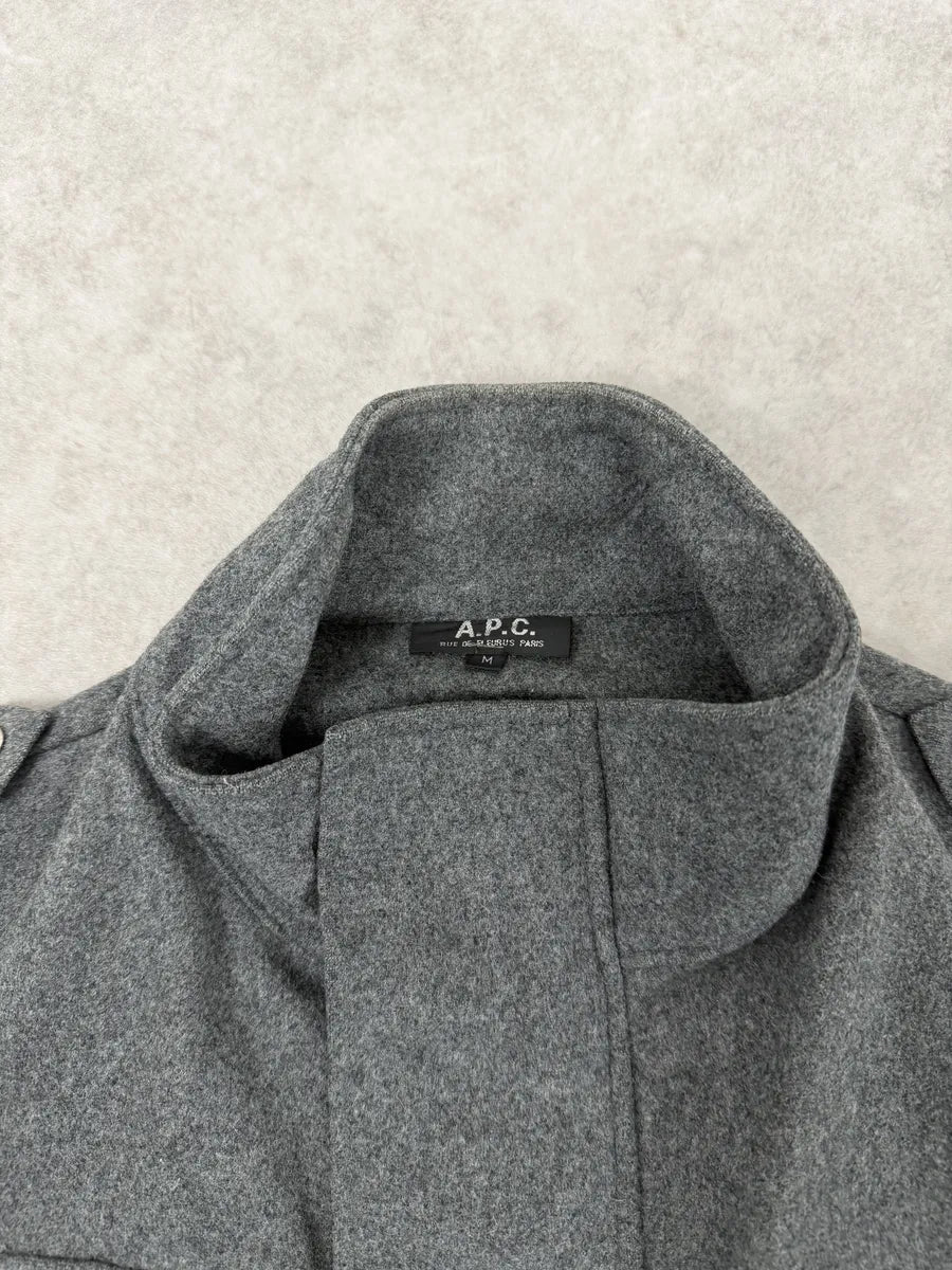 A.P.C. Imperial Grey Wool Parka Jacket uIWjpcc 8
