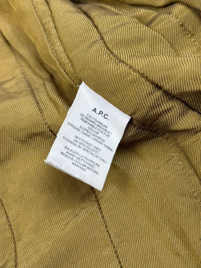 A.P.C. Military Camo Green Fox Fur Hooded Jacket ALYploR 11