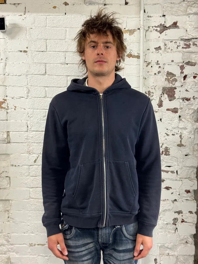 A.P.C. Navy Minimalist Zip-Up Hoodie rXpAczo 1