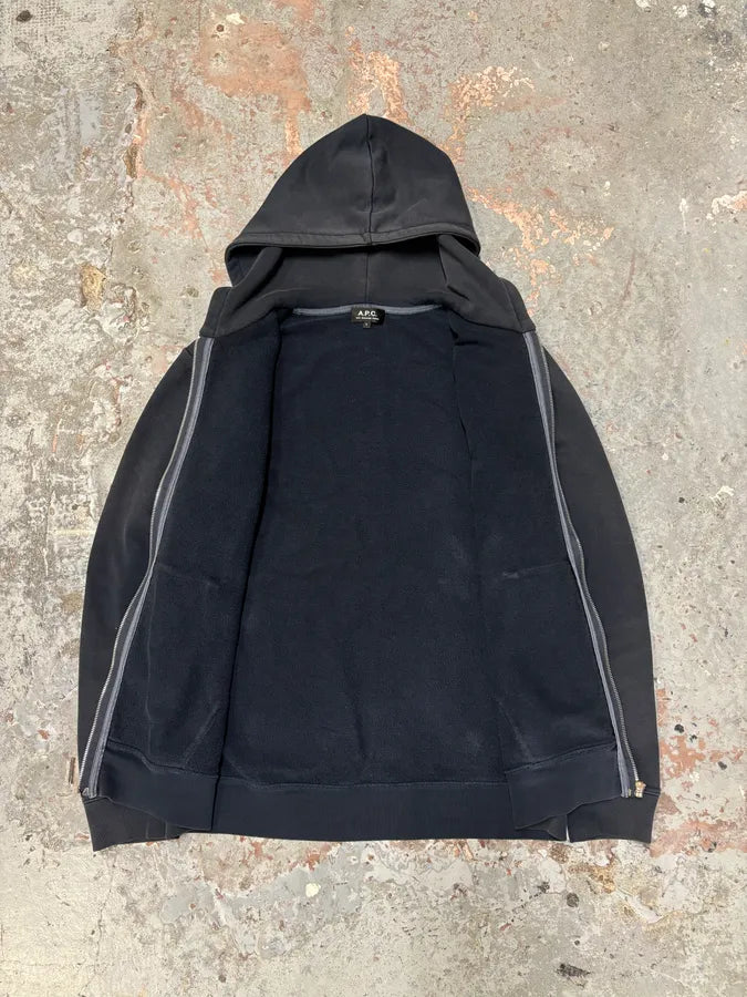 A.P.C. Navy Minimalist Zip-Up Hoodie rXpAczo 6