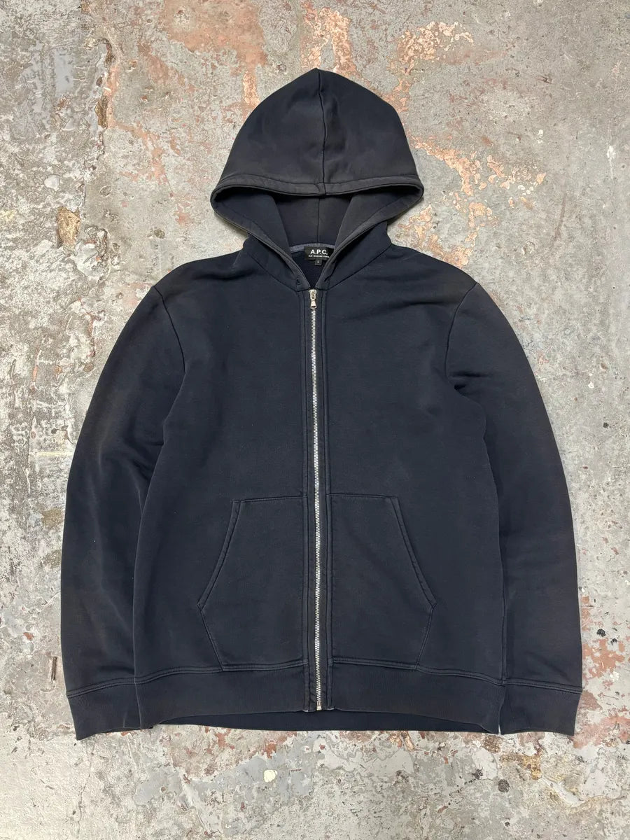 A.P.C. Navy Minimalist Zip-Up Hoodie rXpAczo 0