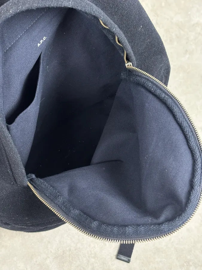 A.P.C. Navy Wool Classy Backpack  tBkRPIl 15