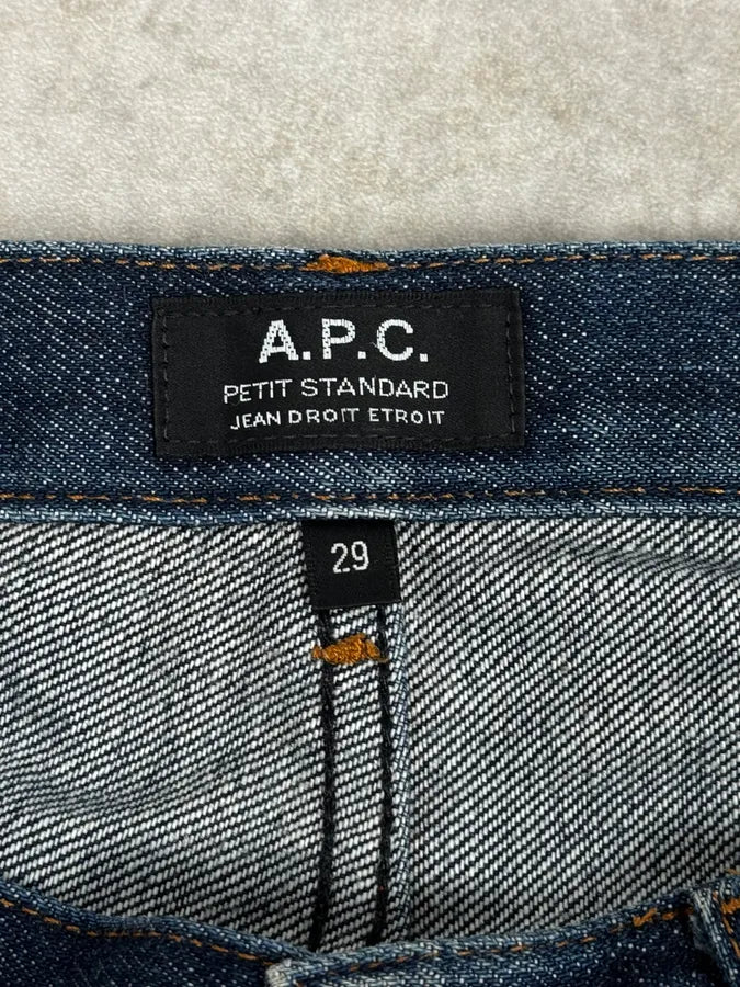 A.P.C. Petit Standart Navy Selvedge Blue Rebel Denim Jeans xNmMhaY 10