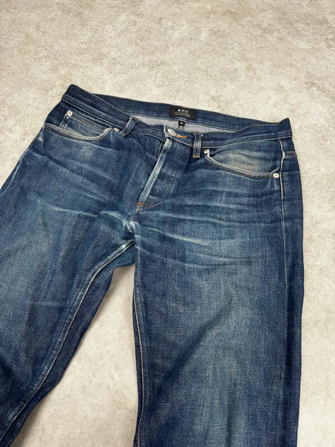 A.P.C. Petit Standart Navy Selvedge Blue Rebel Denim Jeans xNmMhaY 5