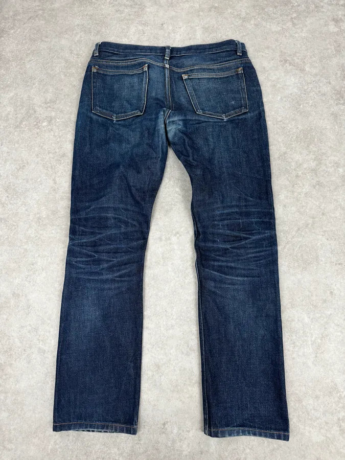 A.P.C. Petit Standart Navy Selvedge Blue Rebel Denim Jeans xNmMhaY 4