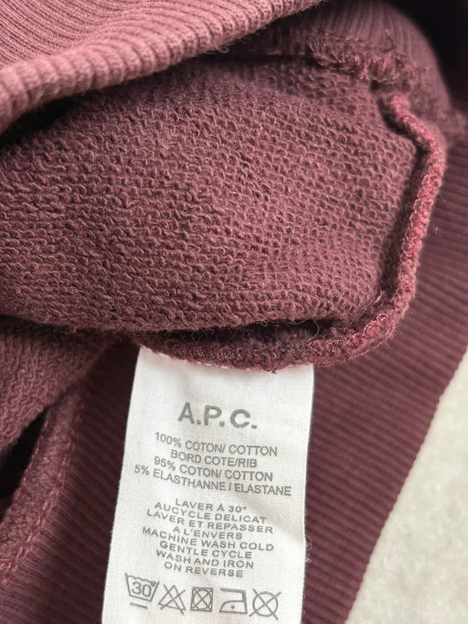 A.P.C. Red & Bordeaux Striped Crewneck Sweater CoxQNtP 8