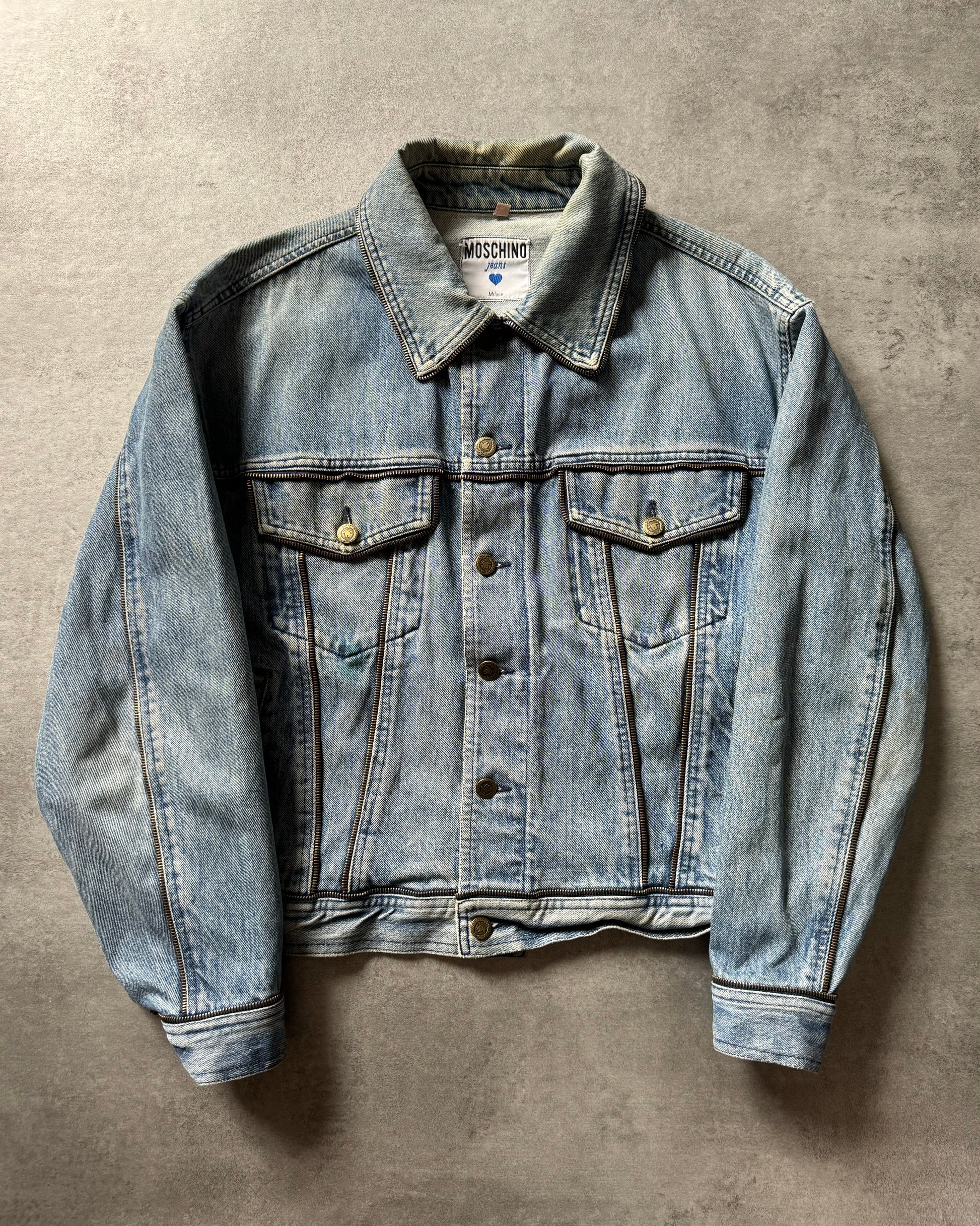 AW1998 Moschino Love Full Zips Cozy Denim Jacket (M) - 1