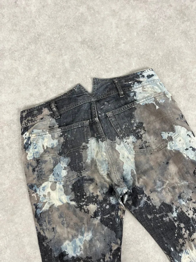 2000s Diesel Contemporary Full Splash Painted Effect Pants XzXQgJO 5