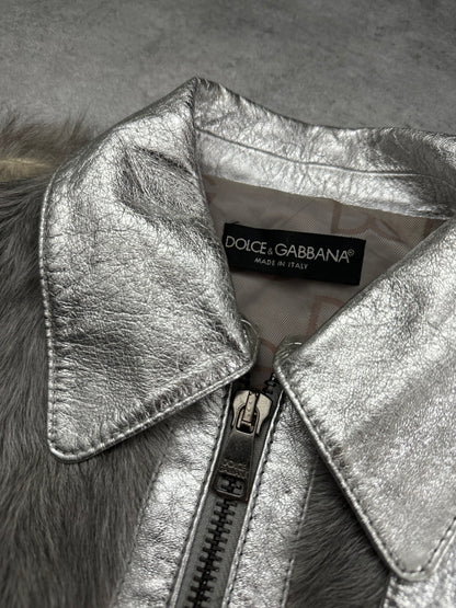 FW2008 Dolce & Gabbana Grey Fur Kid Goat Astro Jacket (XS/S) - 7