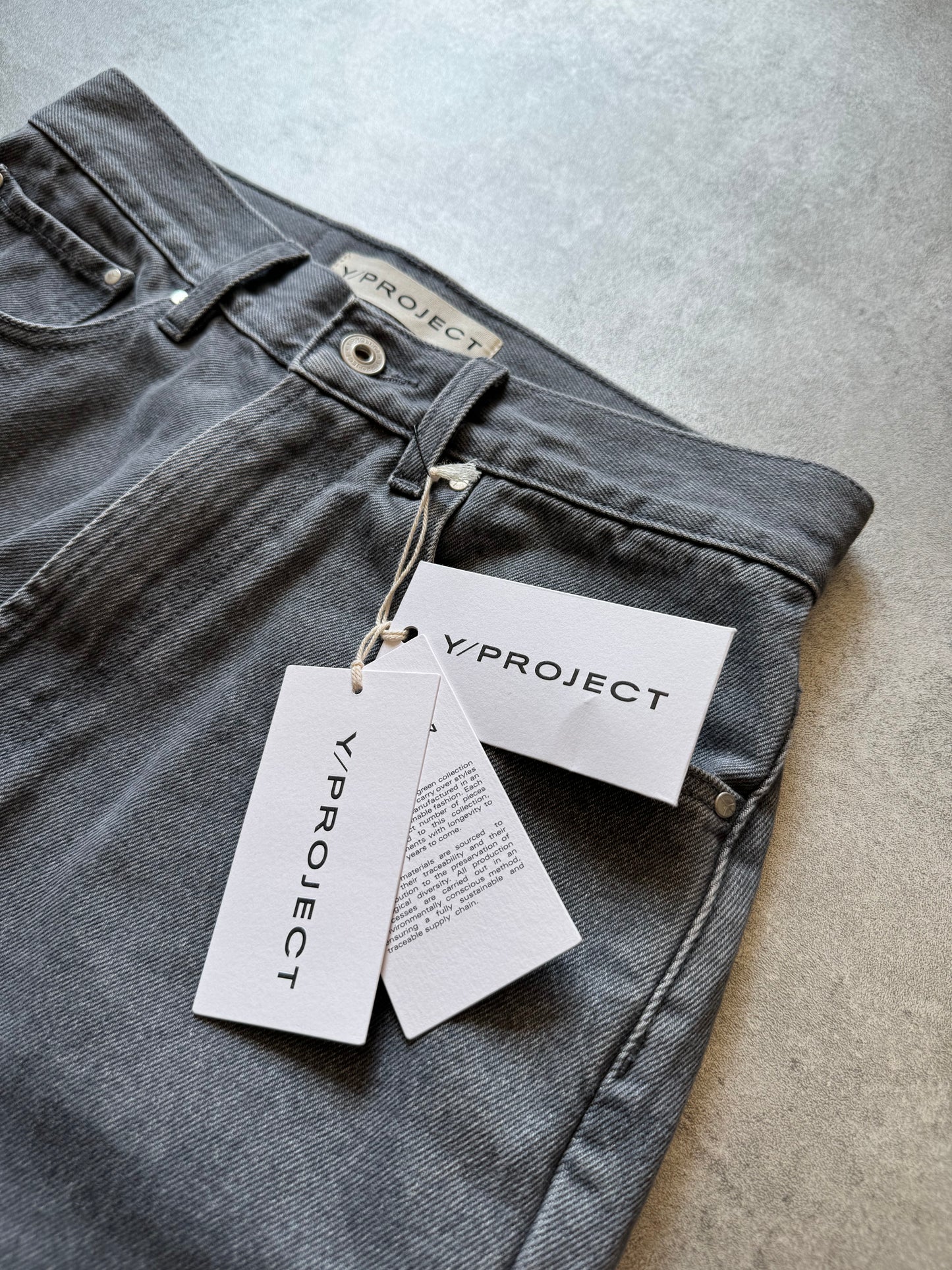 Y/Project Grey Mini Cowboy Jeans (S) - 5