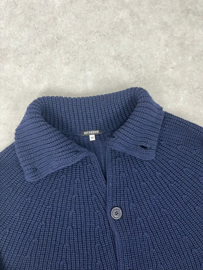 Gianfranco Ferré Navy Wool Buttoned Cardigan Sweater tTKvxhd 1