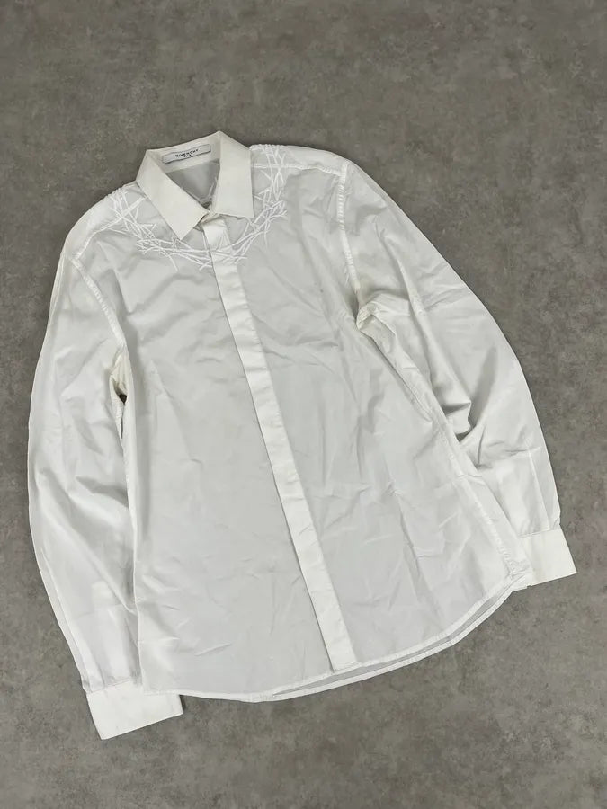 SS2015 Givenchy White Wooden Crown Shirt by Riccardo Tisci nIikiwS 4