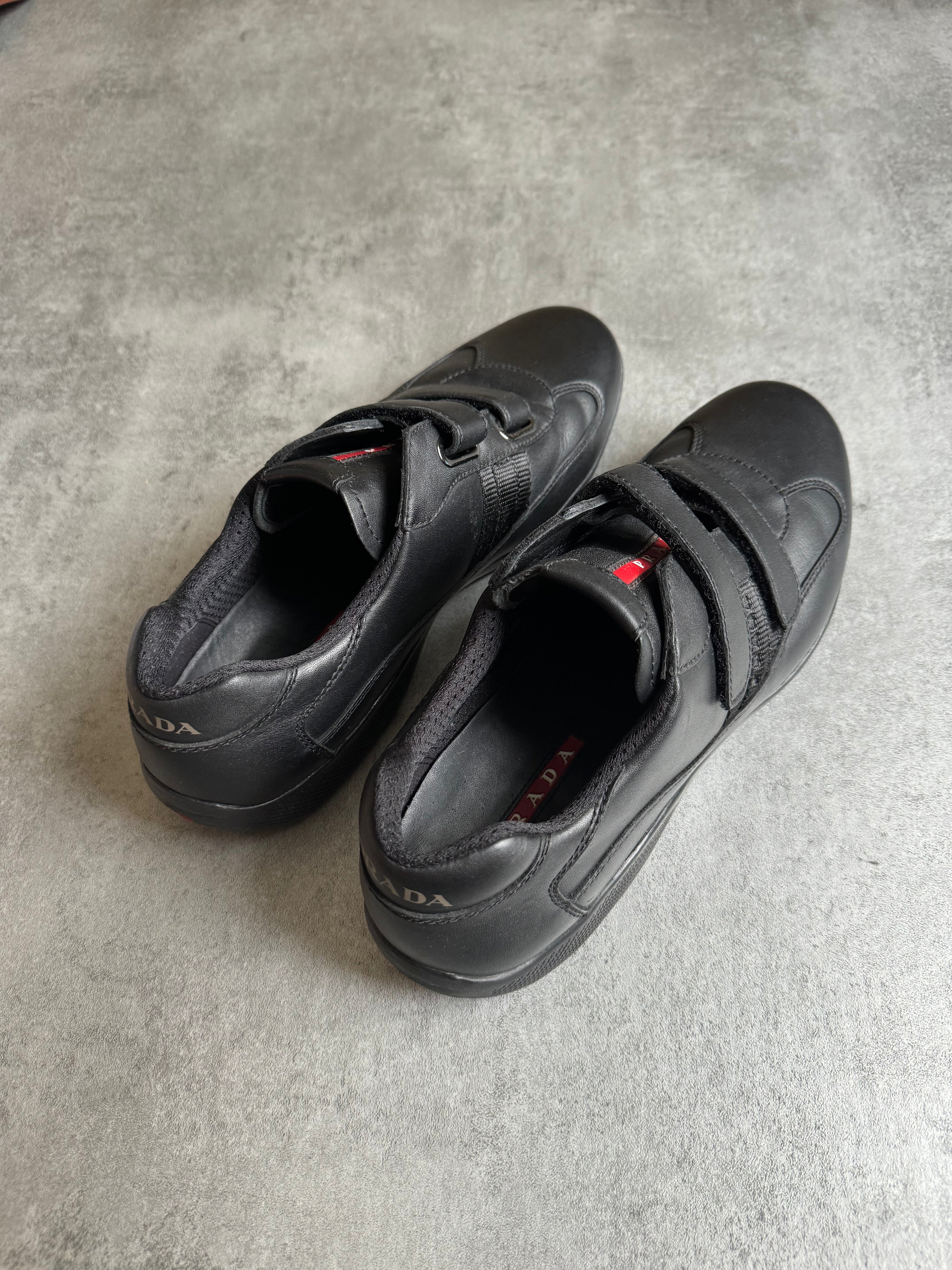 2000s Prada America's Cup Alternative Scratch Black Leather (41) - 7