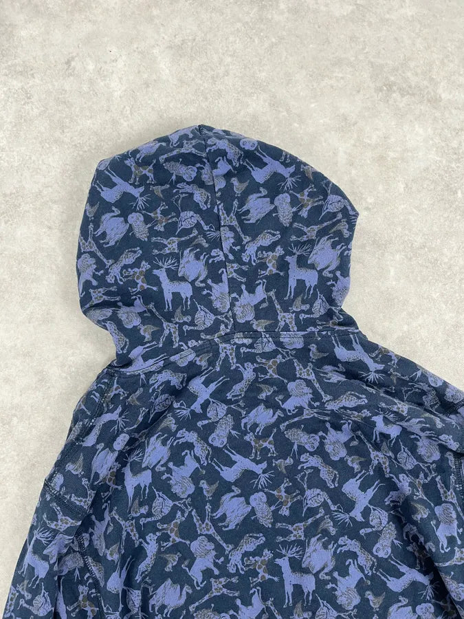 Ne-Net Navy Blue Animals Savage Japanese Zip-up Hoodie ubtnRUV 6