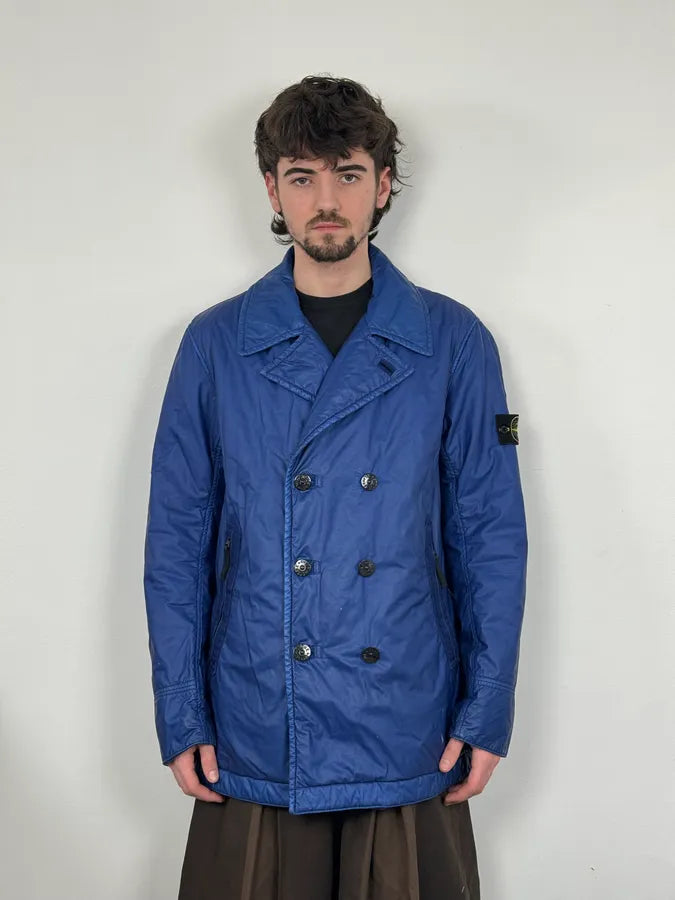 AW2012 Stone Island Blue Caban Mussola Gommata Jacket eBktHCE 1