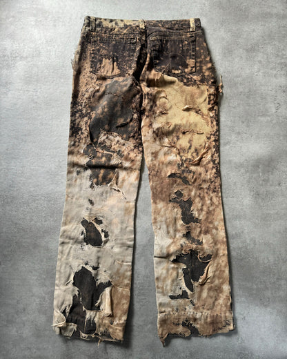 2000s Roberto Cavalli Deconstructed Jaguar Magma Exploration Pants (M) - 5