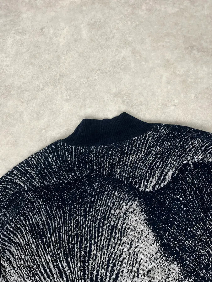 SS2020 Emporio Armani Mountain Landscape High Neck Navy Sweater WkVLTIZ 6