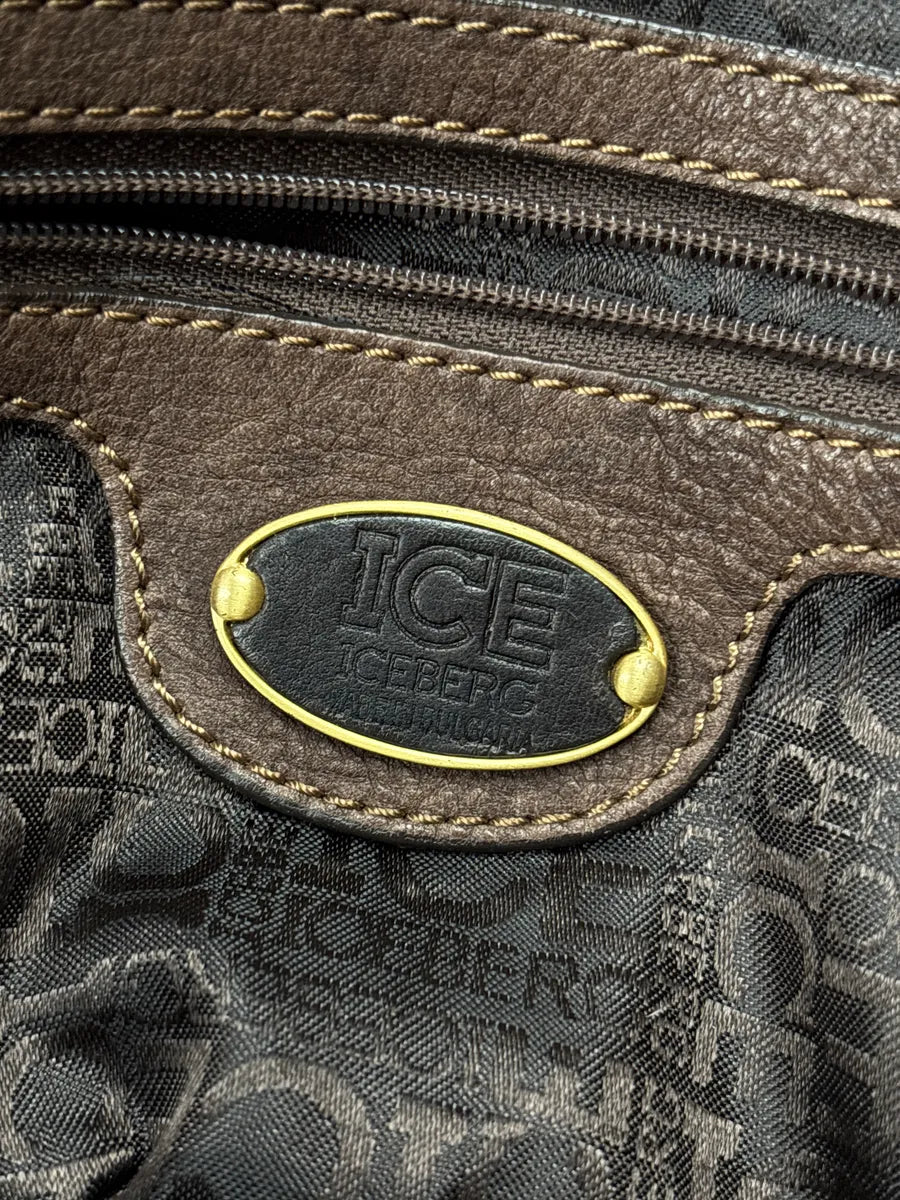 2000s Iceberg Dark Brown Leather Patchwork Tassel Bag aArKcyWW 20