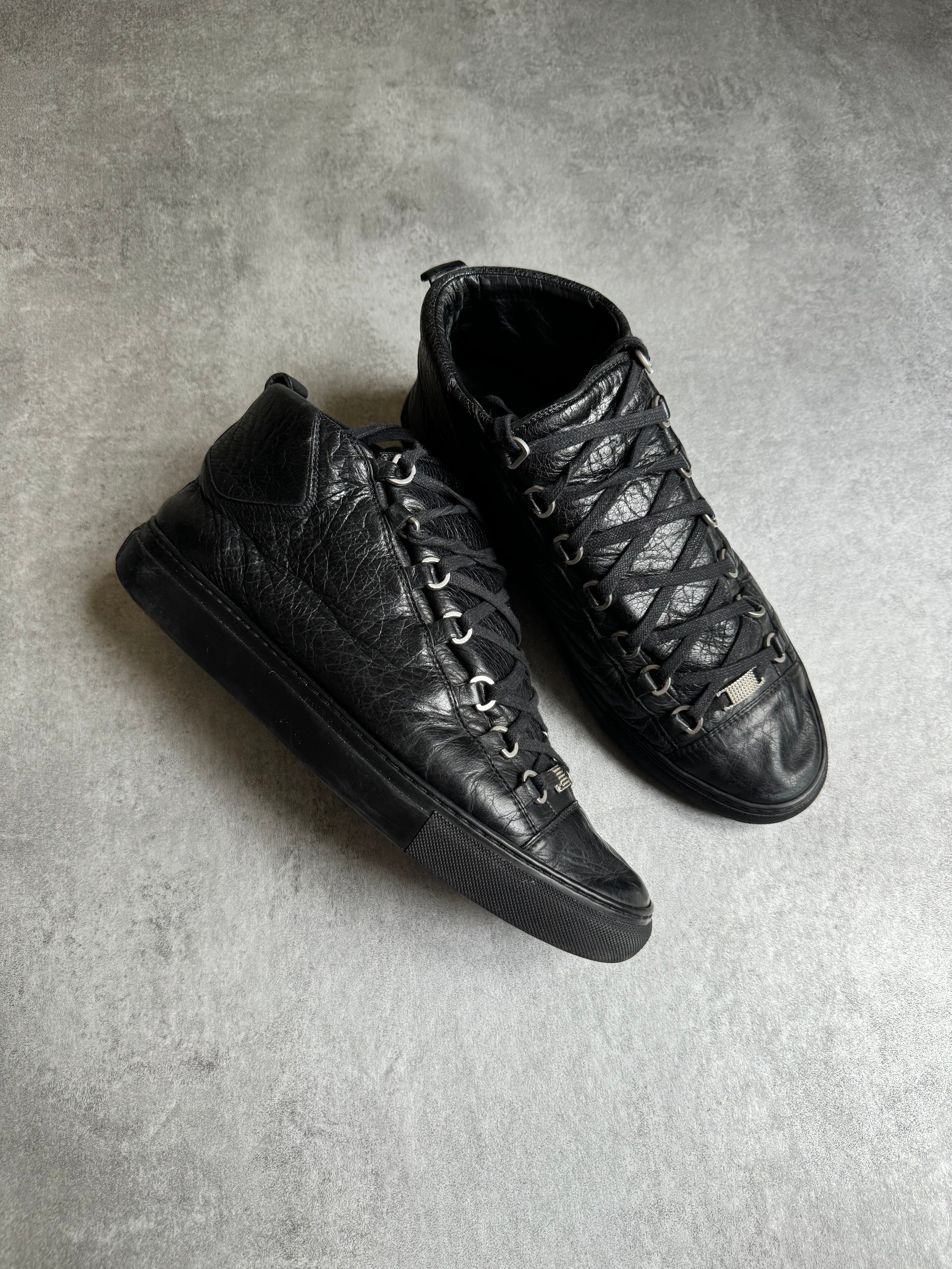 Balenciaga Arena High Black Leather Shoes (43) - 7