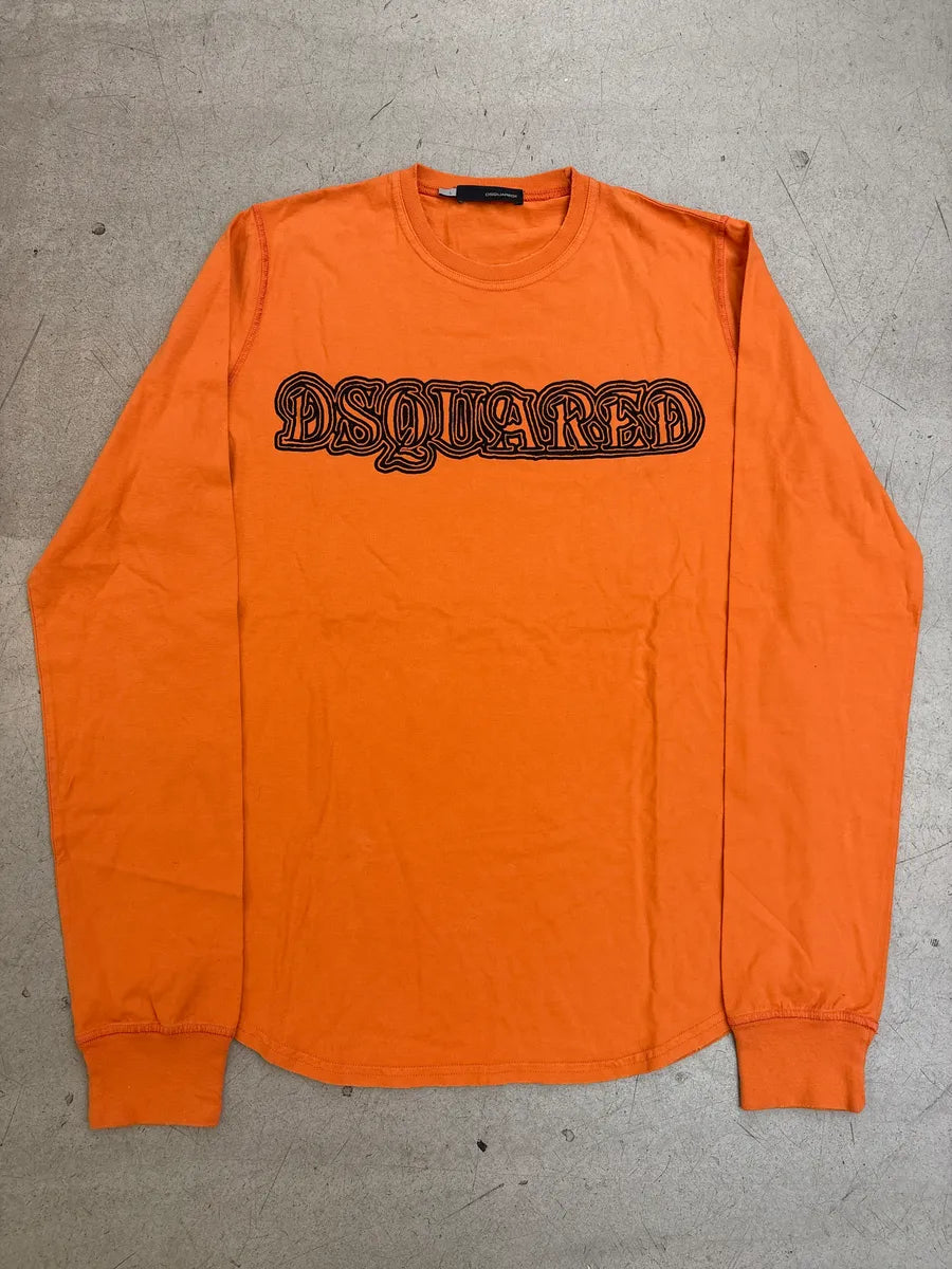 FW2005 Dsquared2 Orange Propaganda Longsleeves T-Shirt aFTpmJBN 0