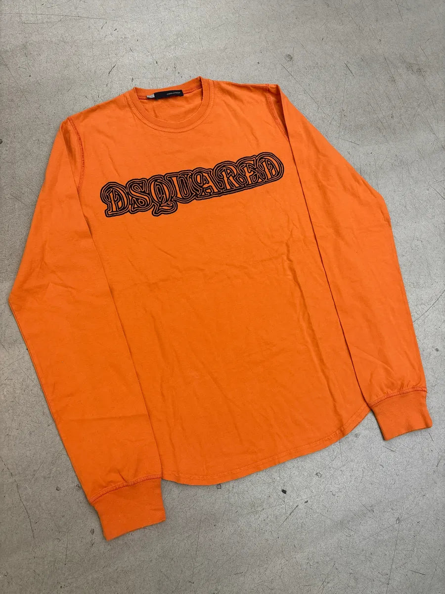 FW2005 Dsquared2 Orange Propaganda Longsleeves T-Shirt aFTpmJBN 3