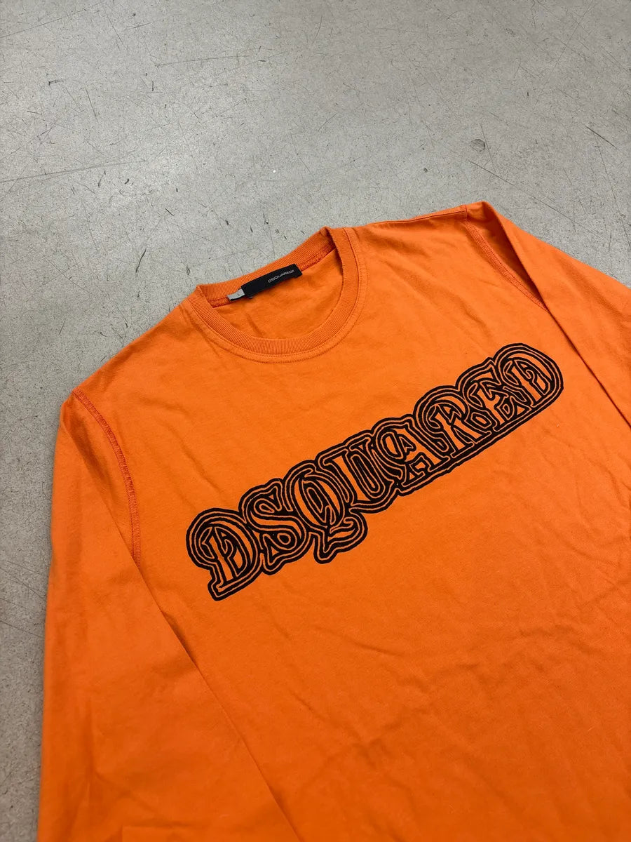 FW2005 Dsquared2 Orange Propaganda Longsleeves T-Shirt aFTpmJBN 5