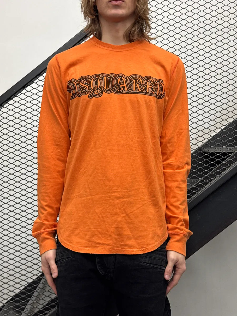 FW2005 Dsquared2 Orange Propaganda Longsleeves T-Shirt aFTpmJBN 1
