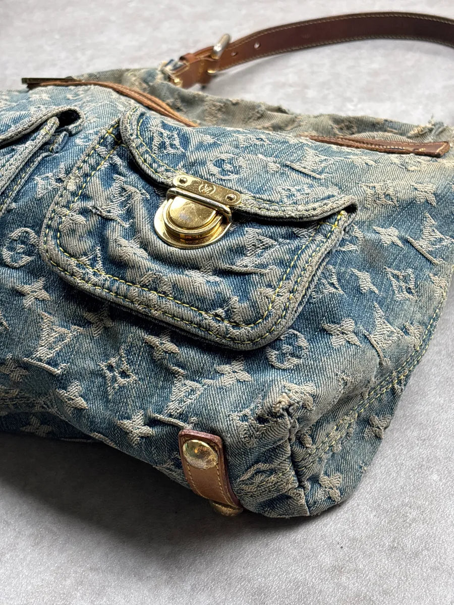 SS2005 Louis Vuitton Blue Denim Monogram Multi-Pocket Shoulder Bag by Marc Jacobs aGYvFBzO 8