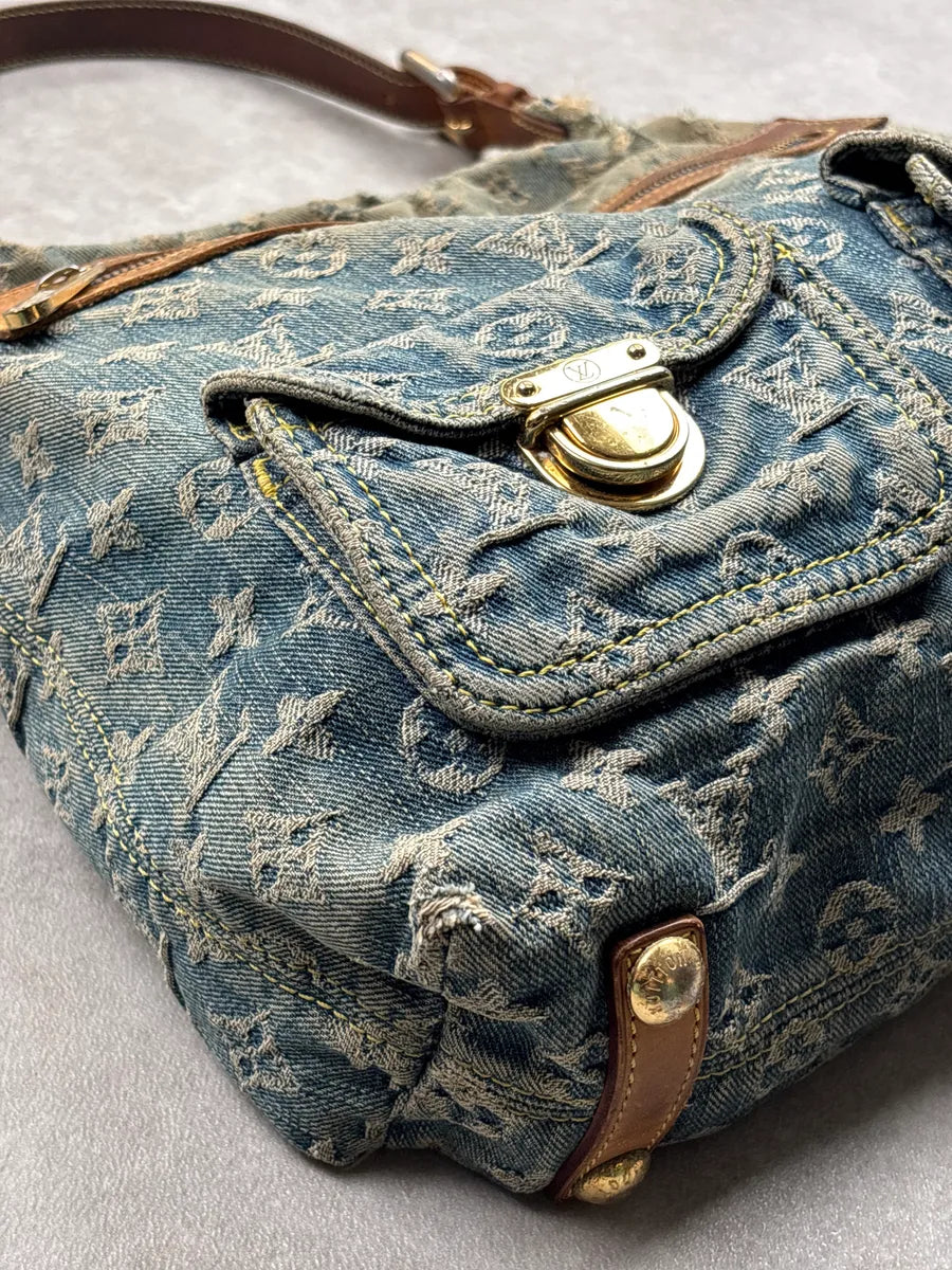 SS2005 Louis Vuitton Blue Denim Monogram Multi-Pocket Shoulder Bag by Marc Jacobs aGYvFBzO 9