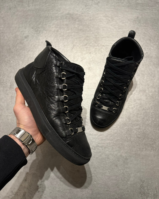 Balenciaga Arena High Black Leather Shoes (41) - 1