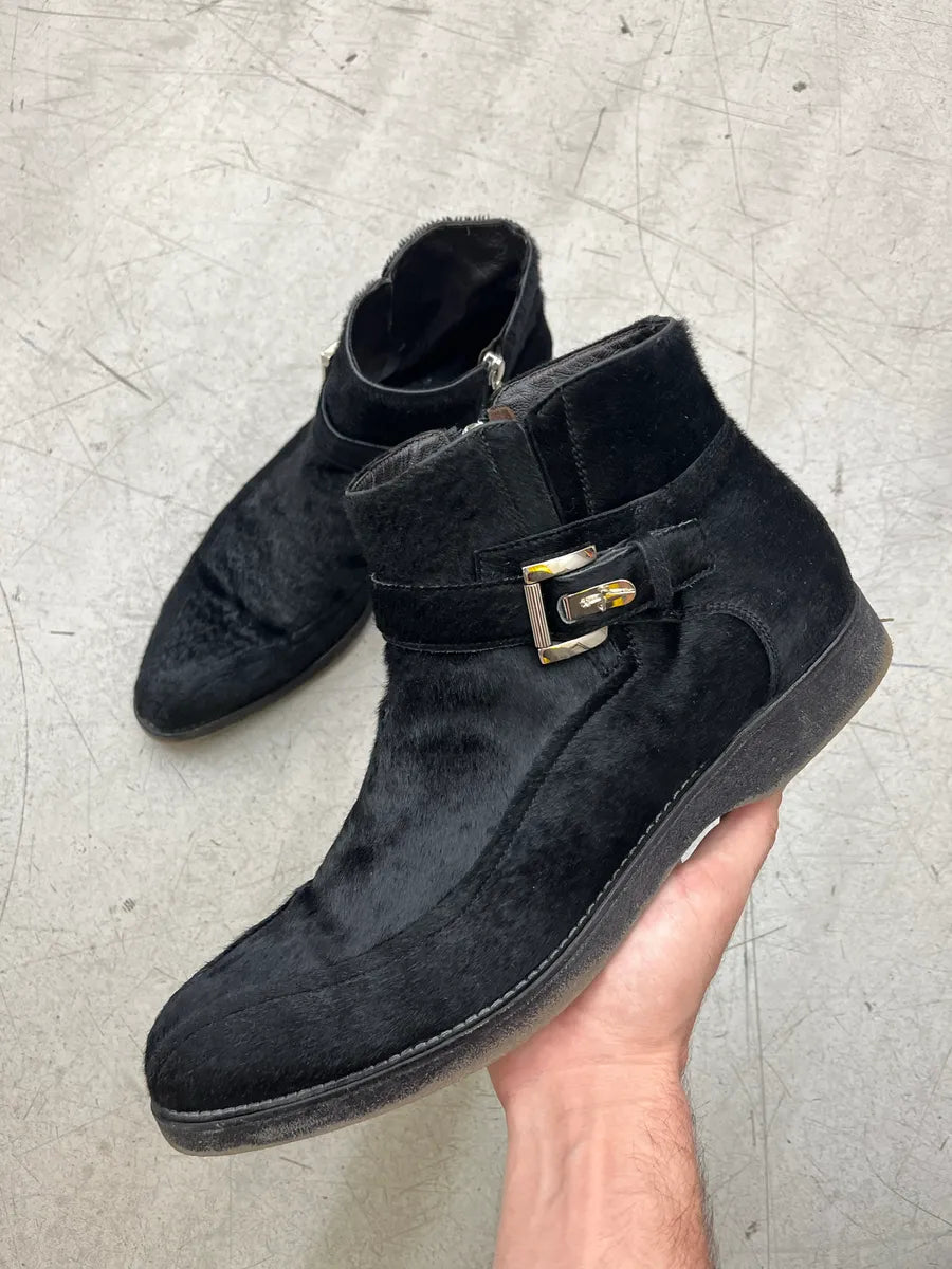 Cesare Paciotti Black Pony Hair Boots aHFCMbJG 0