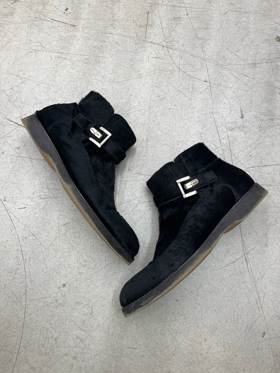 Cesare Paciotti Black Pony Hair Boots aHFCMbJG 1