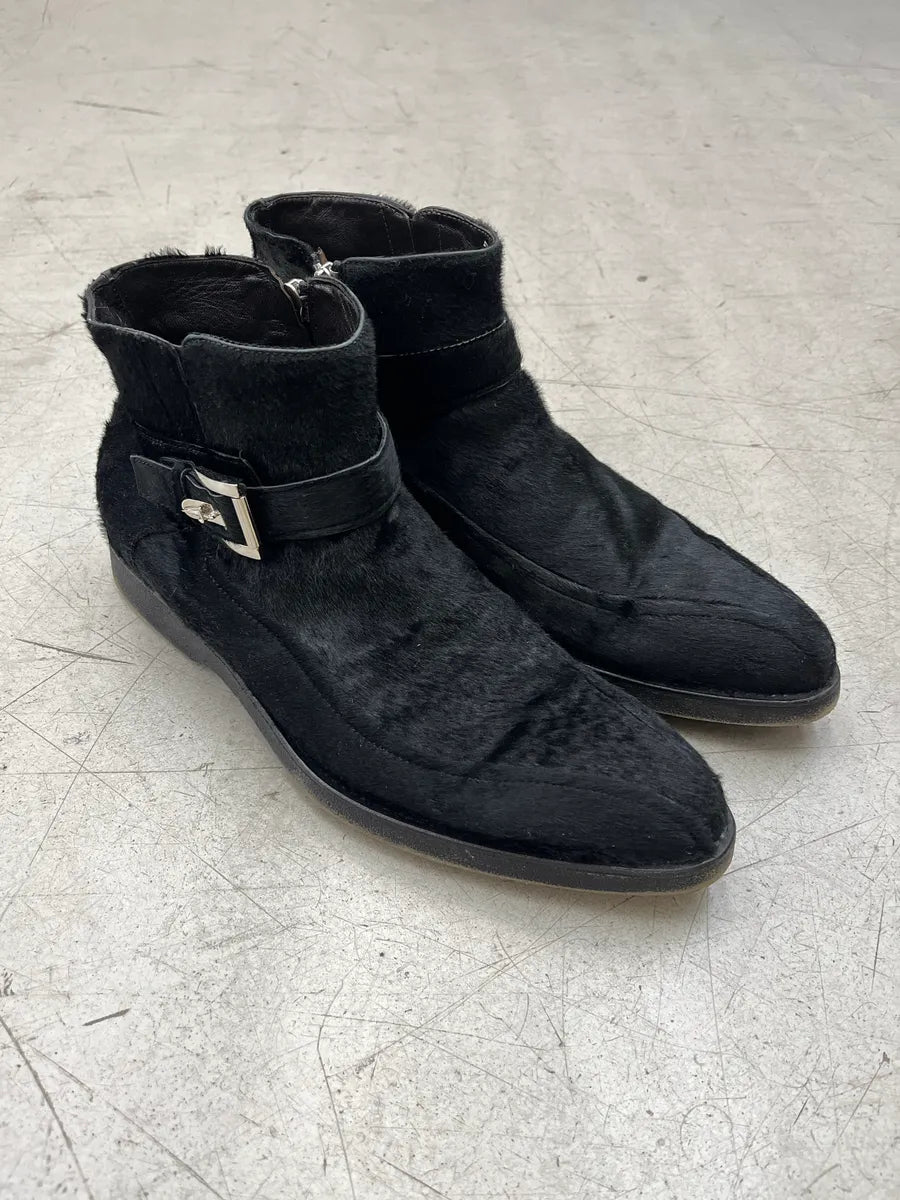 Cesare Paciotti Black Pony Hair Boots aHFCMbJG 4