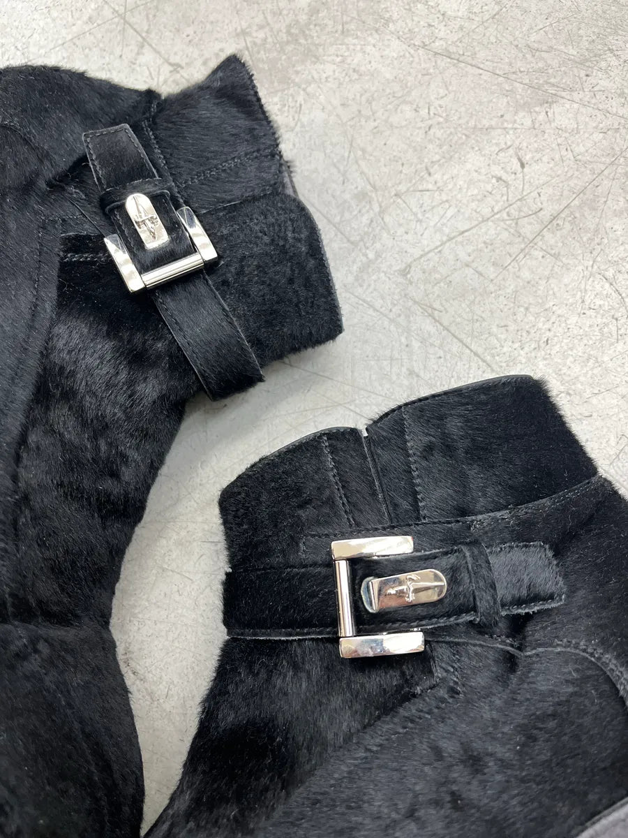 Cesare Paciotti Black Pony Hair Boots aHFCMbJG 3