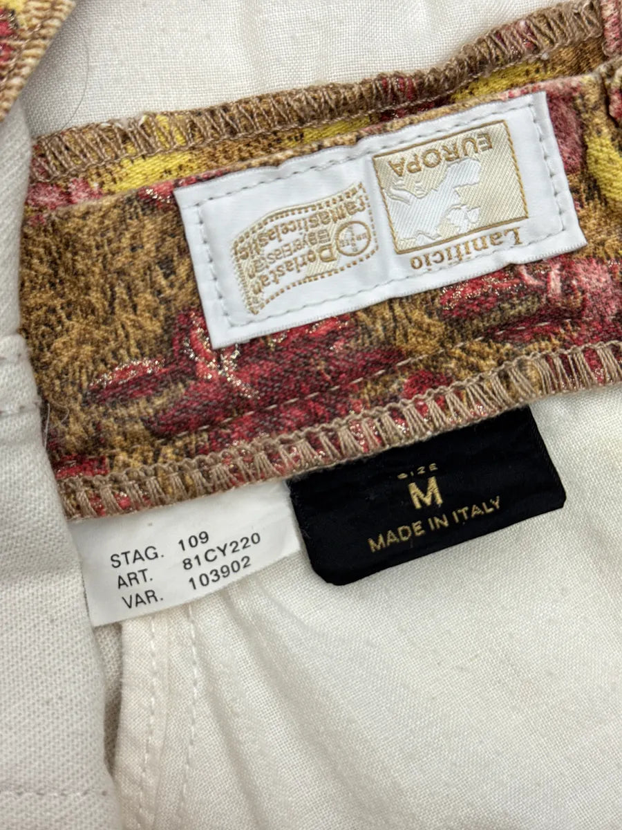 AW2002 Roberto Cavalli Golden Beige Floral Jacquard Pants aHnQbUyq 13