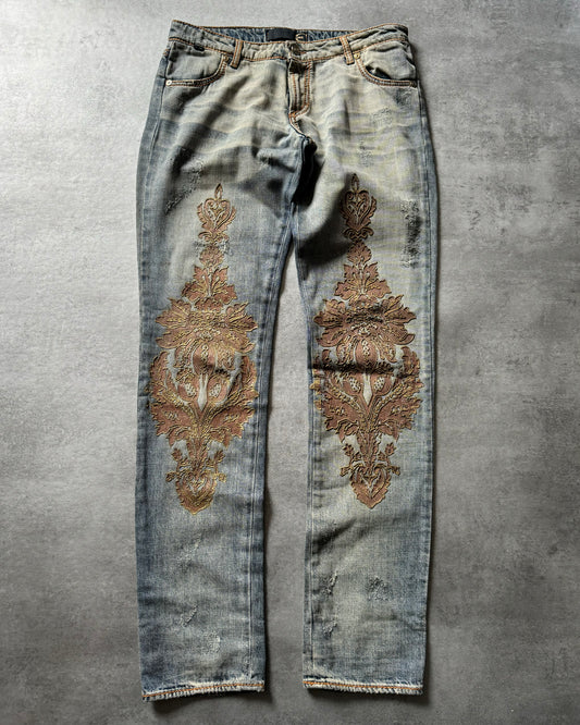 AW2005 Cavalli Arabic Embroideries Faded Jeans (M) - 1