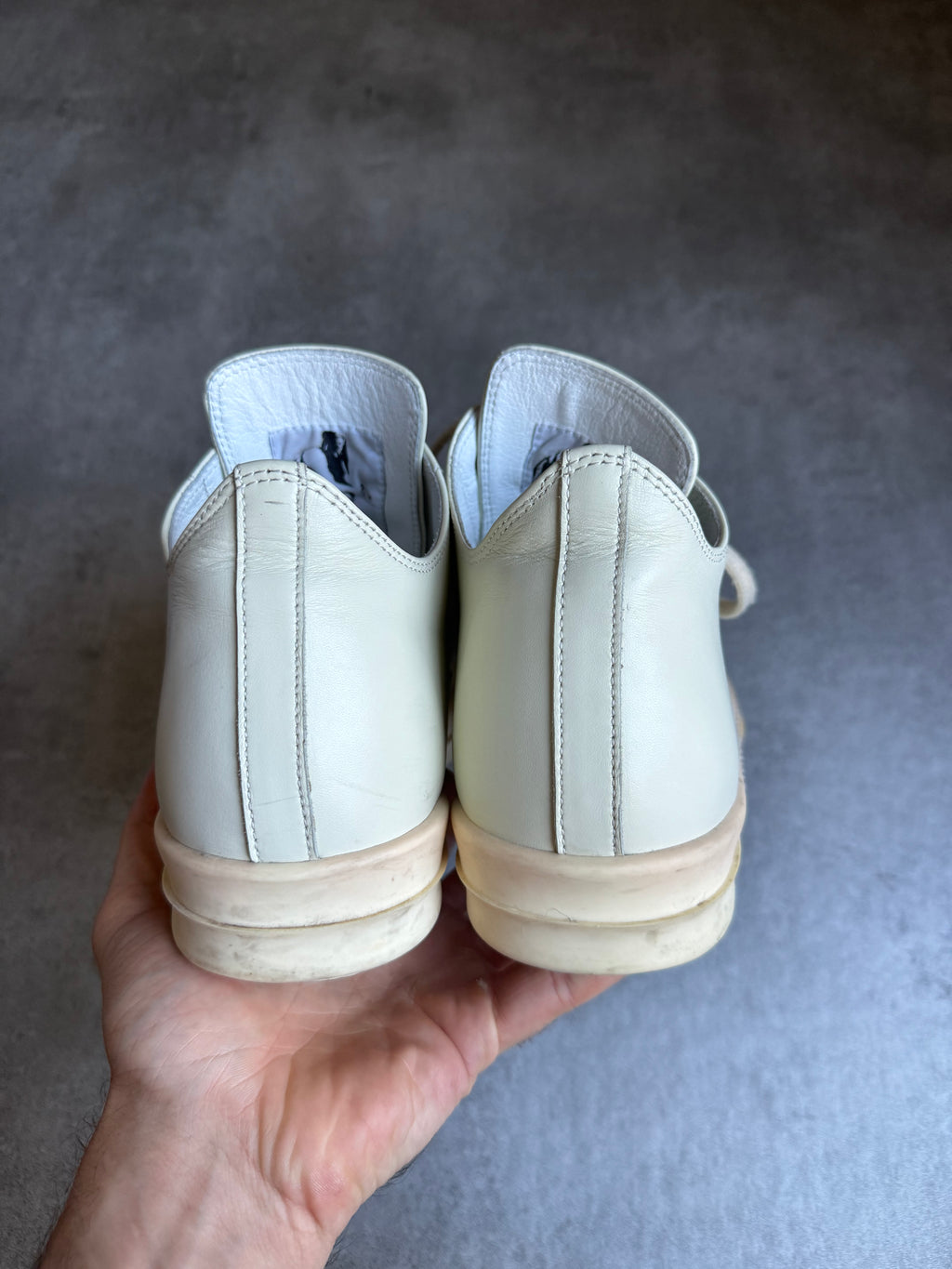 AW2021 Rick Owens Creamy Gethsemane Low-Top Leather Shoes (44,5) - 7