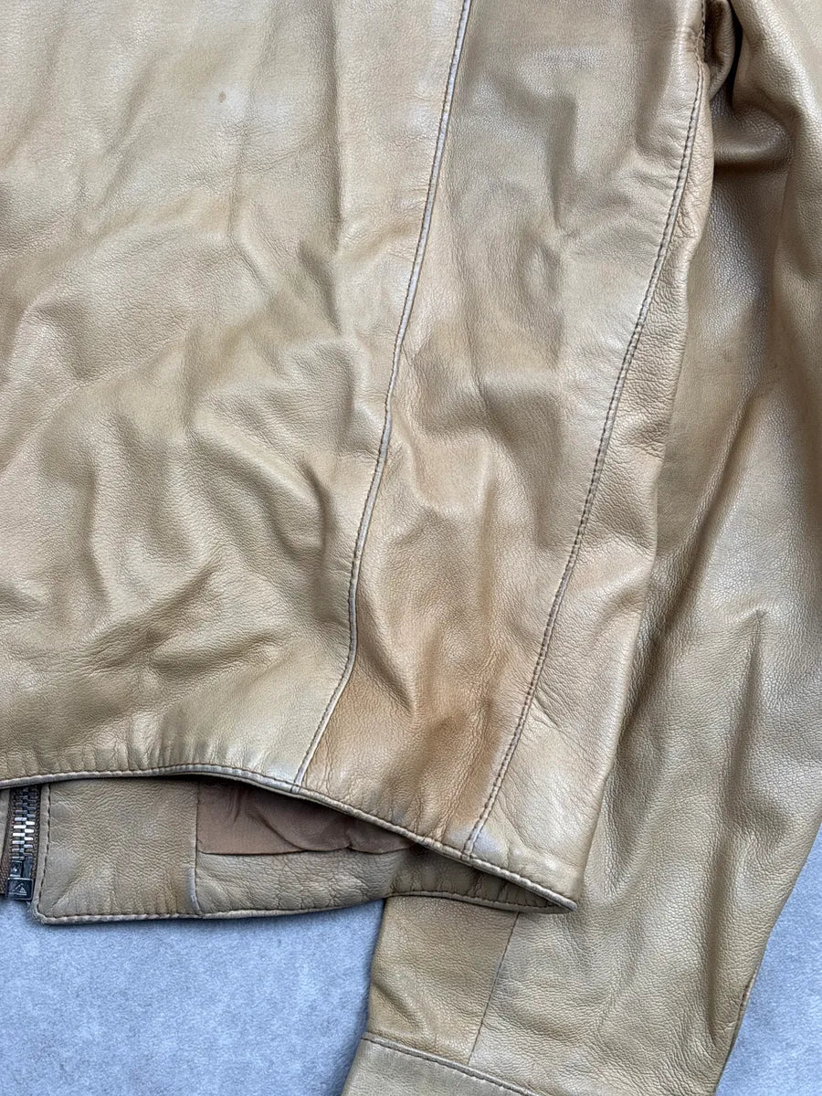 SS2002 Dolce & Gabbana Tan Leather Multi-Pocket Leather Jacket aKBxkyaQ 8